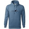 EKG akustická gitara - Mikina pánska Cape s kapucňou - 3XL ( Denim )