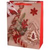 Vianočná darčeková taška veľká 30x40 cm - vetvička
