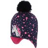RDX zimná čiapka na uši s brmbolcom Jednorožec modrá