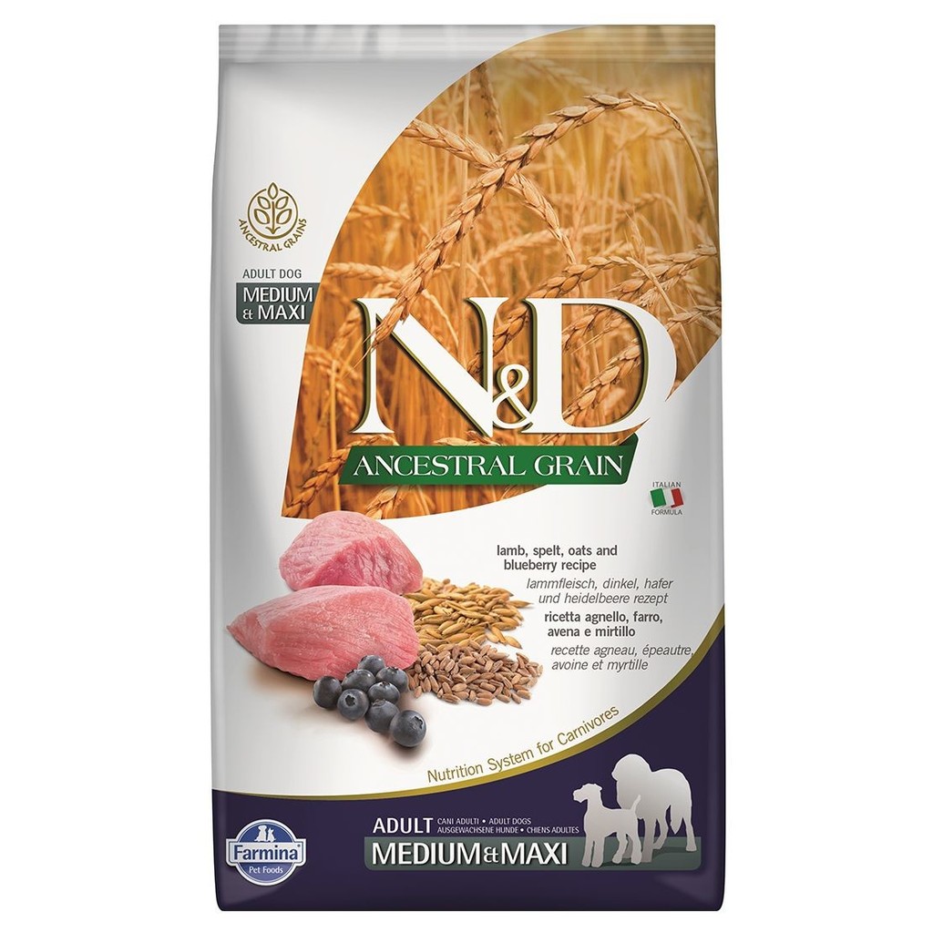 N & D Low Grain Dog Adult Medium & maxi Lamb & Blueberry 12 kg