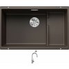 Blanco SUBLINE 700 U Level kávová + kôš z nerezu 523461 + Blanco MIDA-S chróm 521454