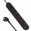 Maclean Prodlužovací kabel MCE395 B, 5 zásuvek, 3xUSB, 110-240V AC 50/60Hz, 2,1A max. 2500W, černý