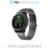 FixPremium - Remienok z Nehrdzavejúcej Ocele pre Garmin (QuickFit 26mm), čierny