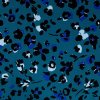 Strima Viscose Twill Print - Leopard, Petrol