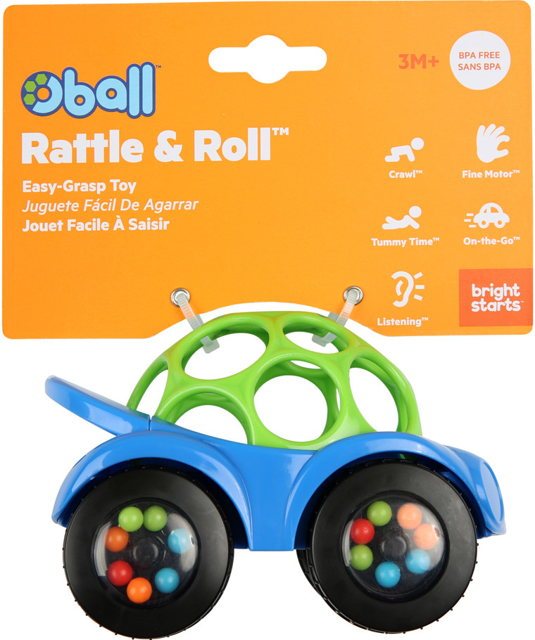 Oball autíčko Rattle&Roll modro/zelené