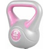 Gorilla Sports Kettlebell činka, vinylová, ružová, 2 kg