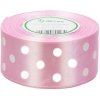 Stuha saténová ružová s bodkami 3,8 cm / 22,86 m