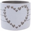 Betónový obal na kvetináč Heart of hearts biela, 12,2 x 9,5 cm