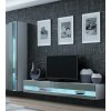 Cama Meble Obývačka VIGO NEW 8 čierny mat/čierny lesk 220 cm x 180 cm x 40 cm