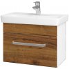 Dreja Umývadlová skrinka SOLO SZZ 60 - N01 Biela lesk / Úchytka T01 / D27 Cognac
