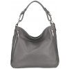 Diva Kožená dámska kabelka Romina tmavo šedá