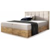 Wilsondo Čalúnená boxspring manželská posteľ s úložným priestorom WOOD 1 - béžová Paros Rozmer: 140x200