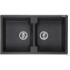 Reginox Amsterdam 860.2 Black metalic (Granitový dvojdrez disponuje dvoma vaničkami rovnakých rozmerov. Minimálna šírka kuchynskej linky 90 cm. Hĺbka vaničiek 20 cm, čierny)