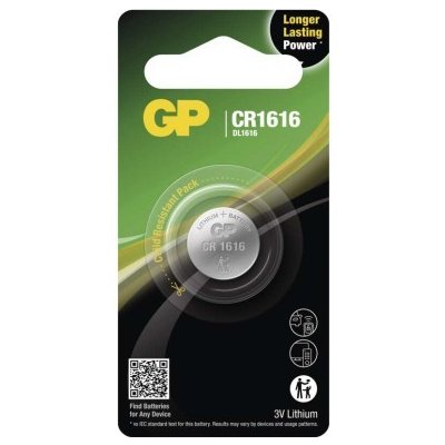 Lítiová gombíková batéria GP CR1616, blister