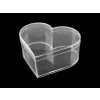 Plastová krabička/box s vekom srdce 9,5x11x4,5 cm - 1 ks Transparent
