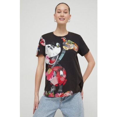 Desigual Bavlnené tričko x Disney dámske 24SWTKAR čierna