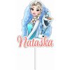 Zápich - Elsa a Olaf s menom (Frozen) - s paličkou - 12cm - Obrázok