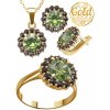 A-B Jewelry set Green Ray with moldavite and garnets in yellow gold 200000102