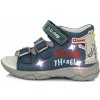 Chlapčenské blikajúce kožené sandálky-Royal Blue DDstep