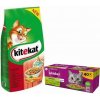 KITEKAT s hovädzím mäsom a zeleninou 12 kg & WHISKAS Sáčky pre dospelých 40 x 85 g Mix príchutí