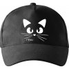 Mačka mňau - Šiltovka so zahnutým šiltom a mosaznou sponou - Univerzálna veľkosť ( Čierna )