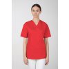 Dámska farebná zdravotnícka blúzka M-074, červená (Zdravotnícke oblečenie)