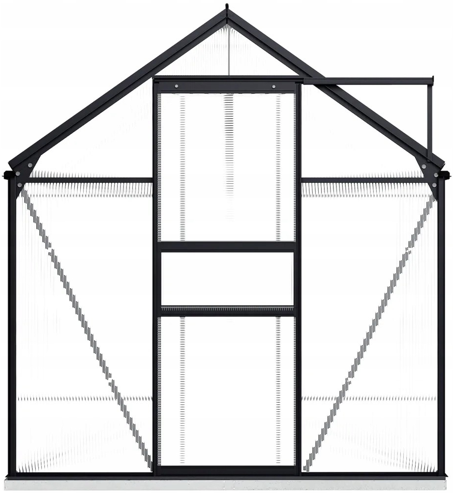 Multidom Hliníkový skleník s podkladovým rámom, antracitový 7,03 m²