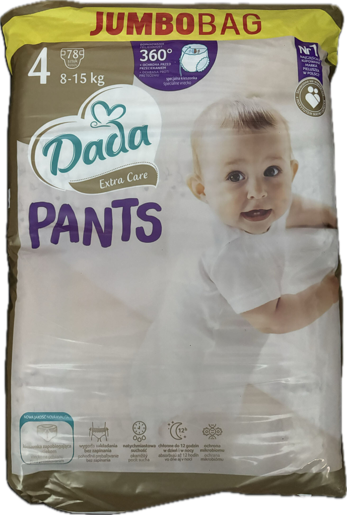 Dada Súprava PANTS JUMBOBAG Extra Care 4 MAXI 8-15 kg 78 ks