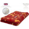 DRYBED Premium Vet Bed Small Paws & Bones červený 100 x 75 cm