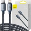 Baseus CAJY000301 Crystal Shine Series USB pre rýchle nabíjanie a prenos dát USB Type-C - Lightning 20W, 2m, černý