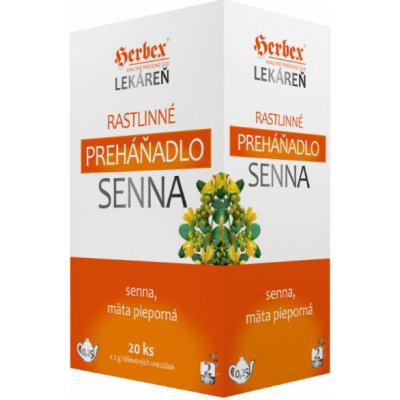 HERBEX Lekáreň Rastlinné PREHÁŇADLO SENNA bylinná zmes (senna a mäta) čaj 20x2 g