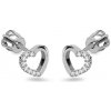iZlato Forever náušnice z bieleho zlata v tvare srdiečka IZ19418AB