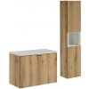 Comad Kúpeľňová zostava Nova Oak II s doskou a skrinkami 80 cm dub evoke/biela