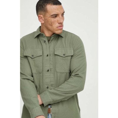 G-Star Raw pánska bavlnená košeľa regular s klasickým golierom D24963.D454 zelená