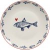 Clayre & Eef Porcelánový dezertný tanier s rybkami Sun Sea And Fish - 20*2cm