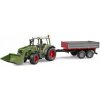 Bruder 2182 Traktor Fendt Vario 211 s čelním nakladačem a sklápěcím přívěsem