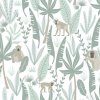 ESTAhome Tapeta Monkeys mint green