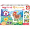 Puzzle pre najmenších My Farm Mother&Babies Progressive Educa mama a bábätká 5-6-7-8 dielov od 24 mes