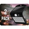 V-TAC LED SOLÁRNE SVIETIDLO S POHYBOVÝM SENZOROM 1,5W, 220lm, IP65, čierne/2-PACK!