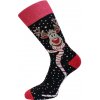 VFstyle Vianočné ponožky HAPPY REINDEER čierne Veľkosť: 42 - 46