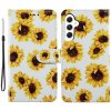 Peňaženkové kožené puzdro na Samsung Galaxy A25 5G - Sunflower