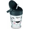Lovi hrnček so slamkou Salt&Pepper - Junior, 12m +, šedo/černý, 250ml