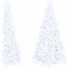 vidaXL Umelý polovičný vianočný stromček+stojan, biely 240 cm, PVC 328421