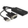 Delock adaptér VGA na HDMI s audio čierny
