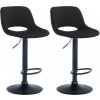 Sada 2 barových stoličiek Camden velvet, čierna