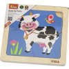 Dřevěné puzzle pro nejmenší Viga 4 ks Kravička