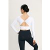 Intermezzo, Fitness crop top s dlhým rukávom 6656, biela 116-128
