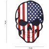 Gumová nášivka 101 Inc Skullhead vlajka USA - farebná