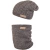 Little Angel (DITA) Set pletená čiapka a nákrčník Outlast ® Čiernobiela Veľ. 5 (49 - 53 cm)