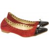 Dámske červeno-čierne baleríny GEVA